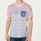 American Rag Men's Tonal Striped Pocket T-Shirt White Size Extra Large