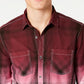 INC International Concepts Men's Regular-Fit Dip-Dyed Plaid Shirt Brown Size XXX Large