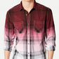 INC International Concepts Men's Regular-Fit Dip-Dyed Plaid Shirt Brown Size XXX Large
