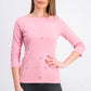 Karen Scott Women's Cotton Grommet Top Dark Pink Size Small