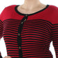 Karen Scott Women's Striped Crossover Top Red Size Medium
