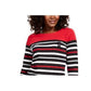 Karen Scott Women's Striped Top Red Size Petite Small