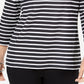 Karen Scott Women's Petite Striped Crossover Top Black Size Large Petite