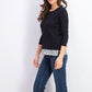Karen Scott Women's Petite Printed-Trim Top Black Size Petite