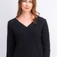 Karen Scott Women's Eyelet-Trim Top  Black Size Medium