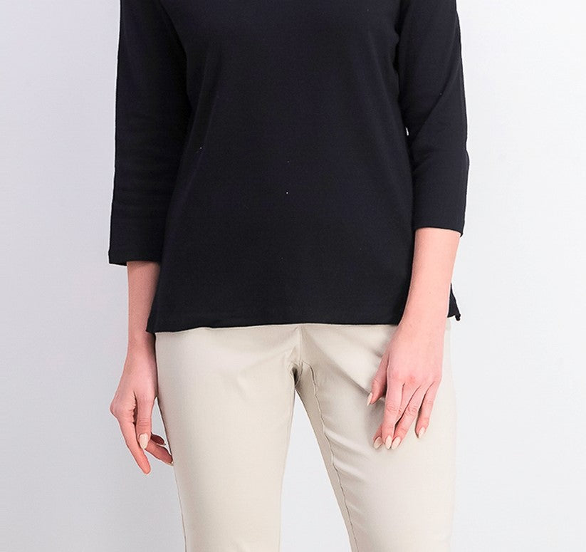 Karen Scott Women's Eyelet-Trim Top  Black Size Medium