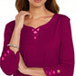 Karen Scott Plus Size Cotton Crisscross-Trim Top Pink Size XX-Large
