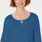 Karen Scott Women's Three-Quarter Sleeve Top Blue Size XX Large
