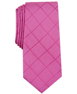 Alfani Men's Windowpane Tie Pink Size Regular
