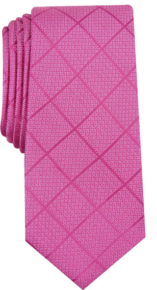 Alfani Men's Windowpane Tie Pink Size Regular