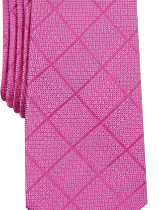 Alfani Men's Windowpane Tie Pink Size Regular