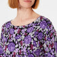 Karen Scott Women's Petite Printed 3/4-Sleeve Sweater Black Comb Size Petite Petite