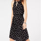 INC International Concepts Women's Sleeveless Printed Handkerchief-Hem Dress Black Size Large