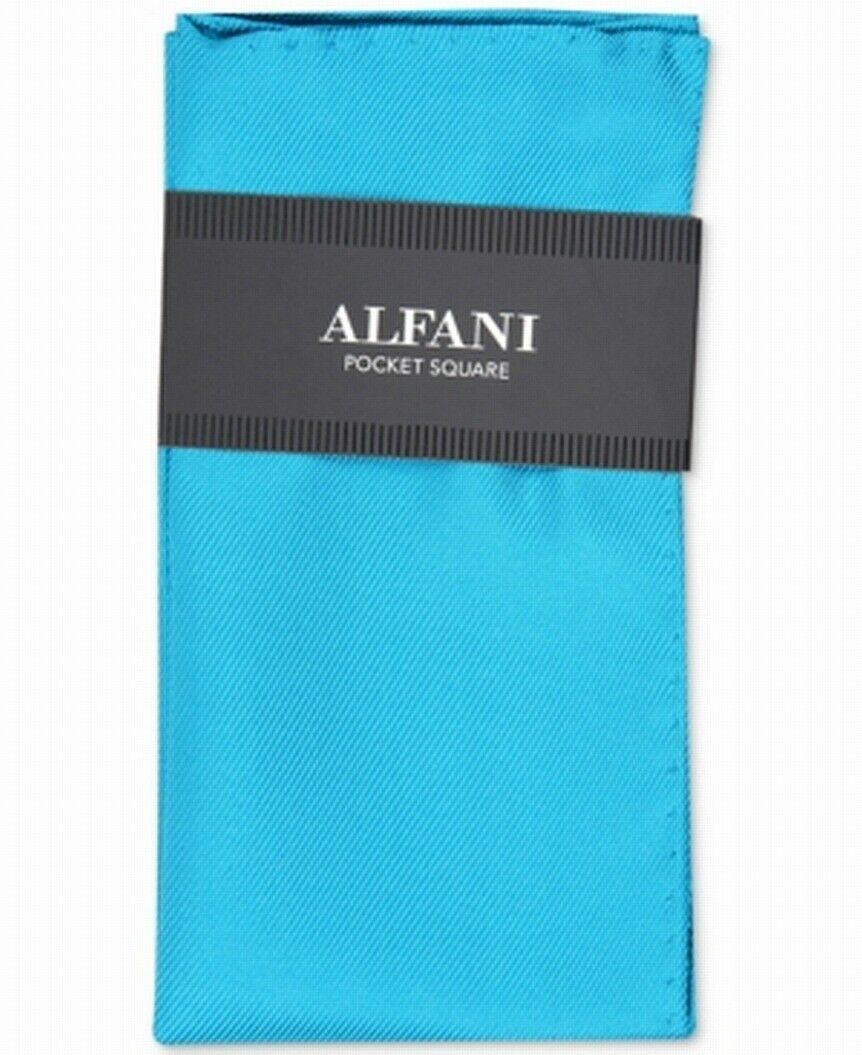 Alfani Men's Solid Twill Silk Pocket Square green Size Regular