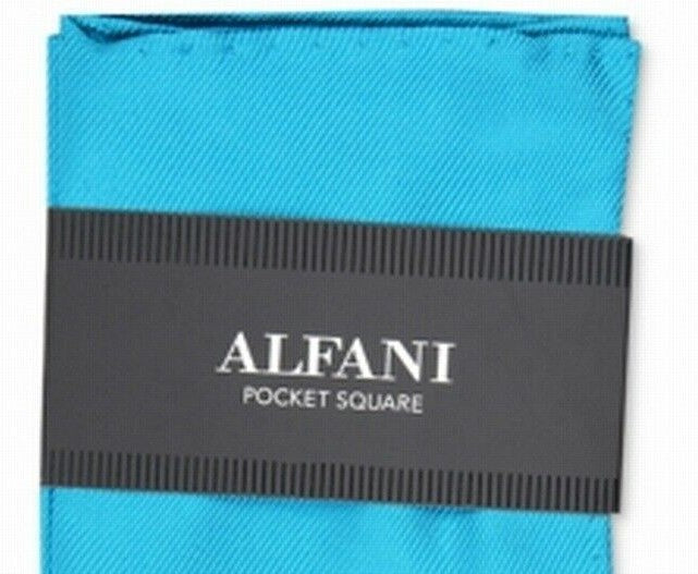 Alfani Men's Solid Twill Silk Pocket Square green Size Regular