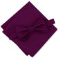 Alfani Men's Solid Textured Pre-Tied Bow Tie & Solid Textured Pocket Square Set Purple Size Regular