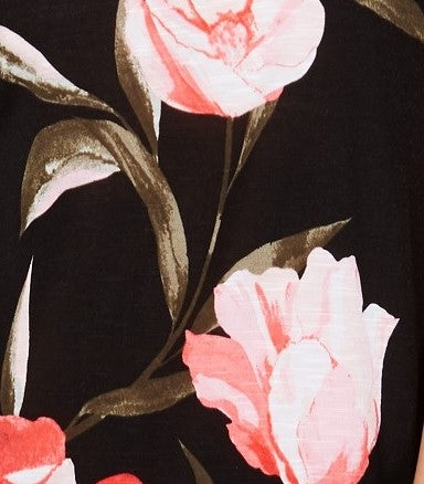 INC International Concepts Printed Puff-Sleeve Top Black Size Small