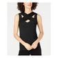 INC International Concepts Women's Crisscross Cutout Top Black Size Large