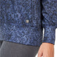 Ideology Women's Python Printed V-Neck Hoodie Navy Size X-Small