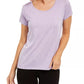 Ideology Women's Striped Lattice Back T-Shirt Purple Size X-Small