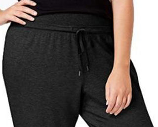 Ideology Women's Plus Size Knit Jogger Pants Black Size X-Large