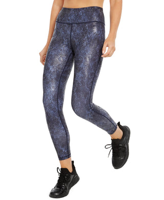Ideology Women's Python Printed Leggings Navy Size XX-Large