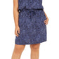 Ideology Women's Plus Size Animal-Print Drawstring Dress  Indigo Sea Size 2X