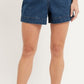 Style & Co Women's Belted Denim Shorts Dark Blue Size 6