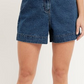 Style & Co Women's Belted Denim Shorts Dark Blue Size 6