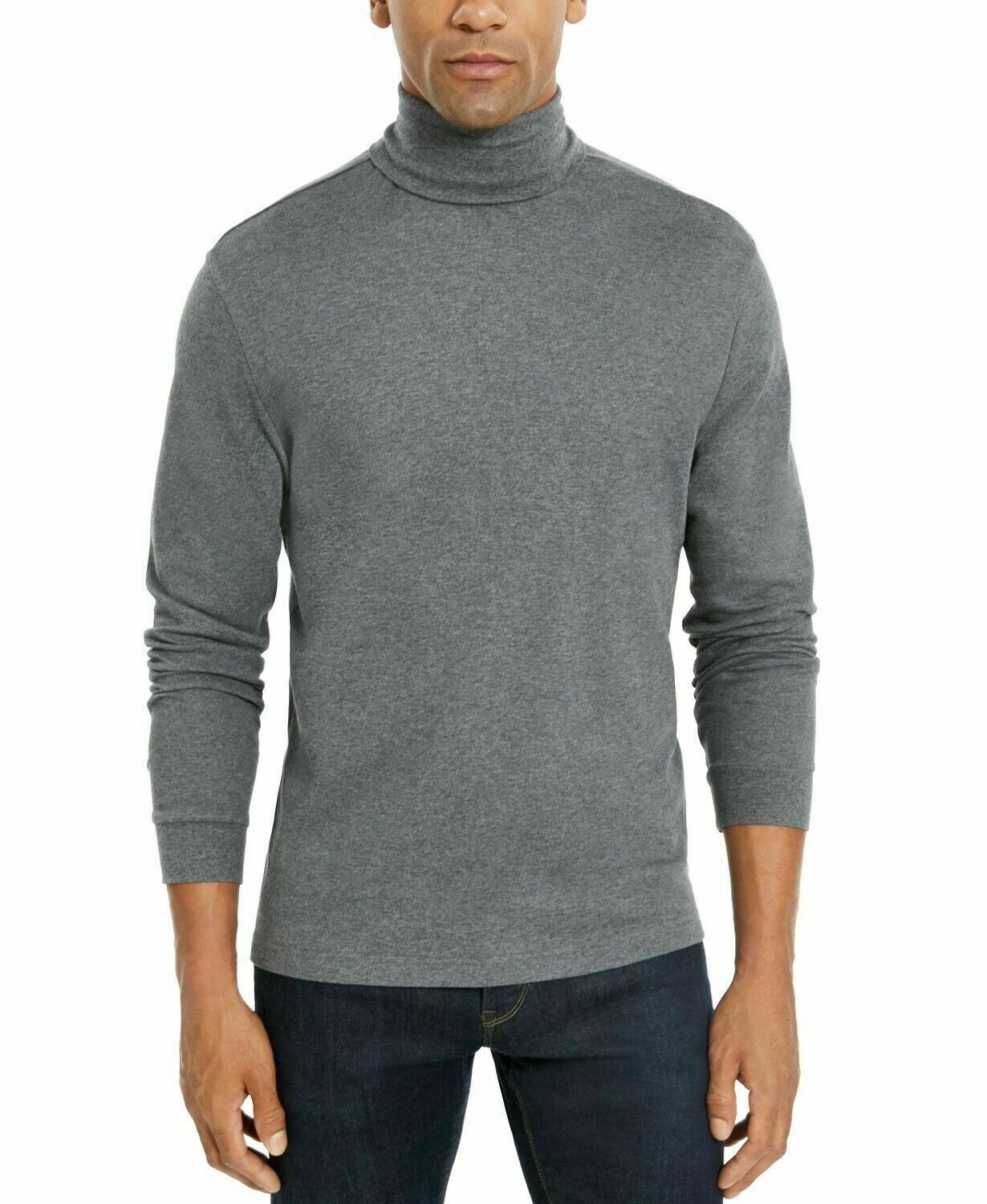 Club Room Men's Solid Turtleneck Gray Size 2 Extra Large
