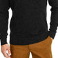 Club Room Men's Cotton Solid Textured Crew Neck Sweater Black Size Small
