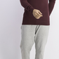 Club Room Men's Cotton Solid Textured Crew Neck Sweater Dark Red Size 3 Extra Large