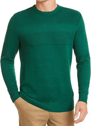 Club Room Men's Cotton Solid Textured Crew Neck Sweater Green Size Small