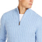 Club Room Men's Pima Cable Quarter-Zip Sweater, Blue Size XX-Large