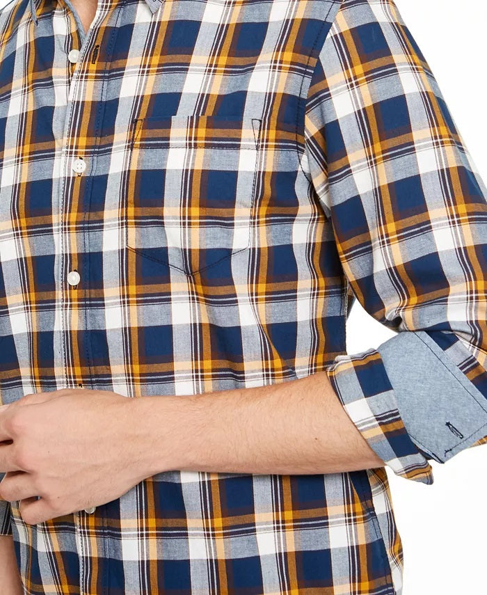 American Rag Men's Oliver Plaid Shirt Dark Blue Size XX Large