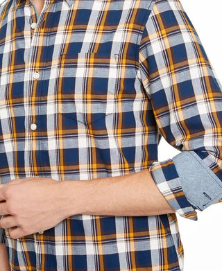 American Rag Men's Oliver Plaid Shirt Dark Blue Size XX Large