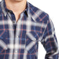 American Rag Men's Plaid Harvey Western Blue Size Large