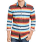 American Rag Men's Frequency Striped Shirt White Size X-Small