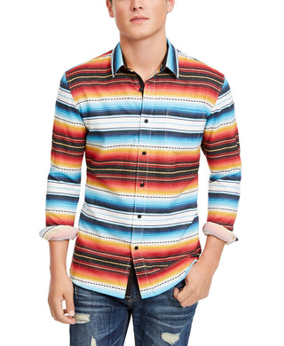 American Rag Men's Frequency Striped Shirt White Size X-Small