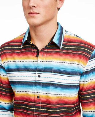 American Rag Men's Frequency Striped Shirt White Size X-Small