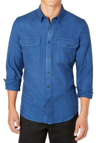American Rag Men's Grindle Textured Shirt Blue Size Small