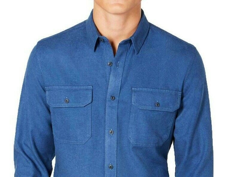 American Rag Men's Grindle Textured Shirt Blue Size Small