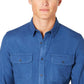 American Rag Men's Grindle Textured Shirt  Blue