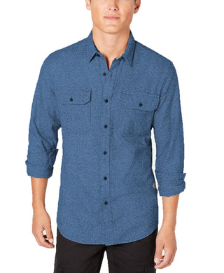American Rag Men's Grindle Textured Shirt Blue Size Medium