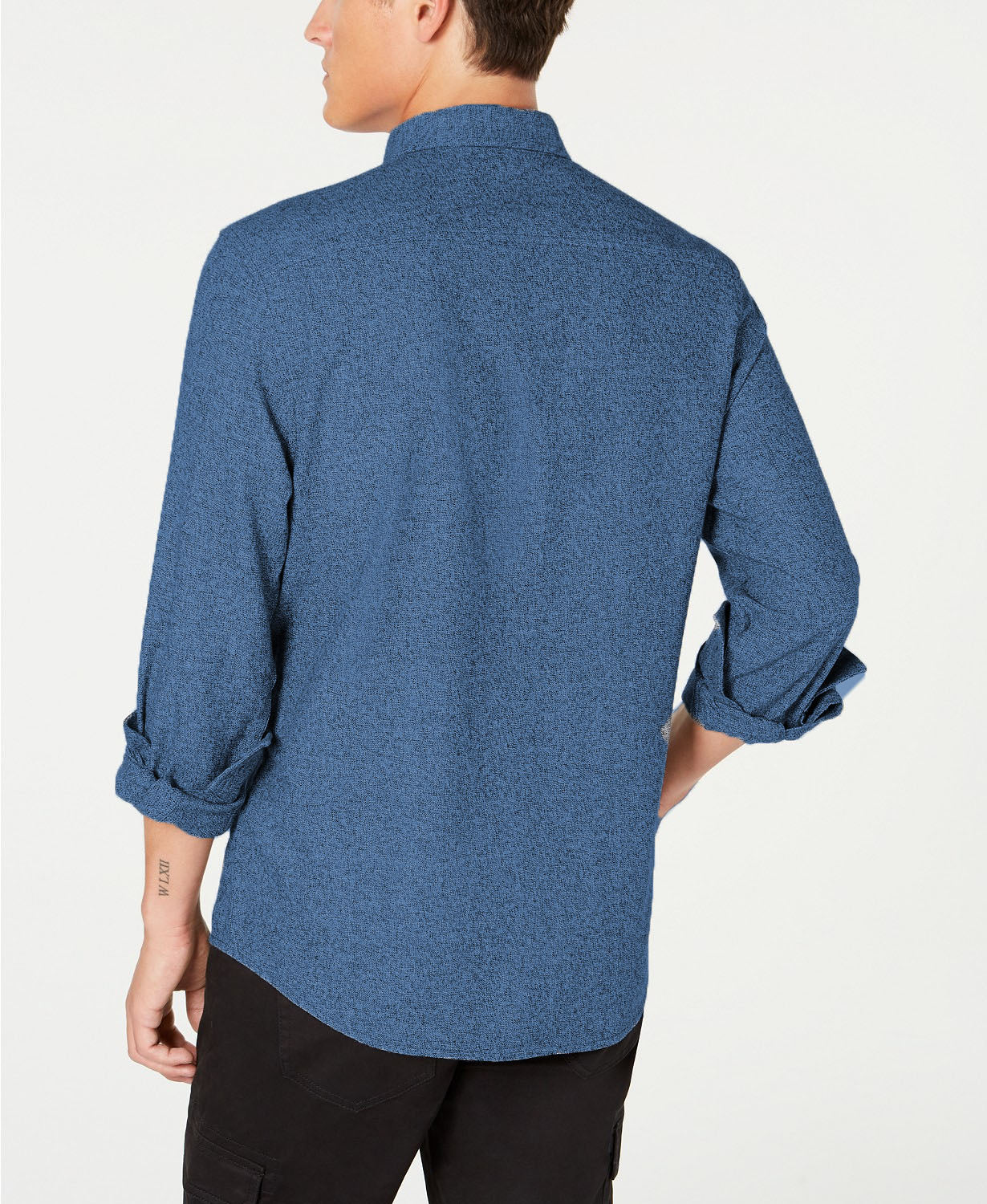 American Rag Men's Grindle Textured Shirt Blue Size Medium