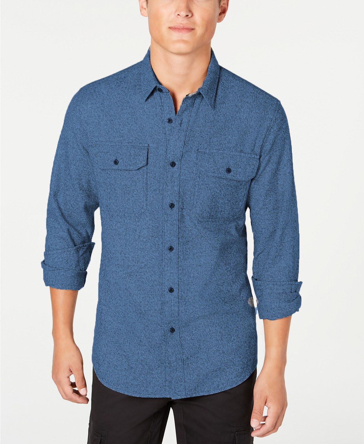American Rag Men's Grindle Textured Shirt  Blue