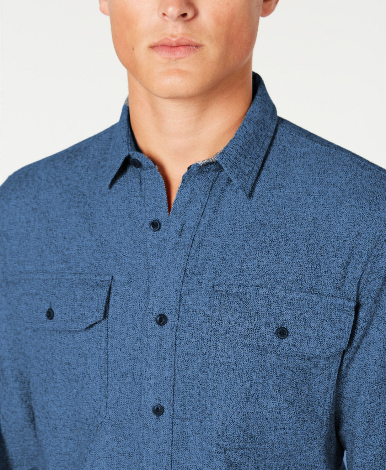 American Rag Men's Grindle Textured Shirt  Blue