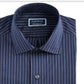 Club Room Men's Regular-Fit Performance Stretch Wrinkle-Resistant Pinstripe Dress Shirt  Navy Size 32-33