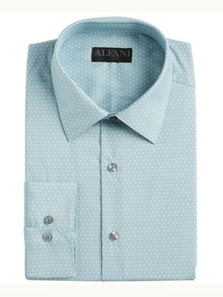 Alfani Men's Slim-Fit Performance Stretch Dress Shirt Green Size 17x34-35