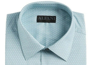 Alfani Men's Slim-Fit Performance Stretch Dress Shirt Green Size 17x34-35